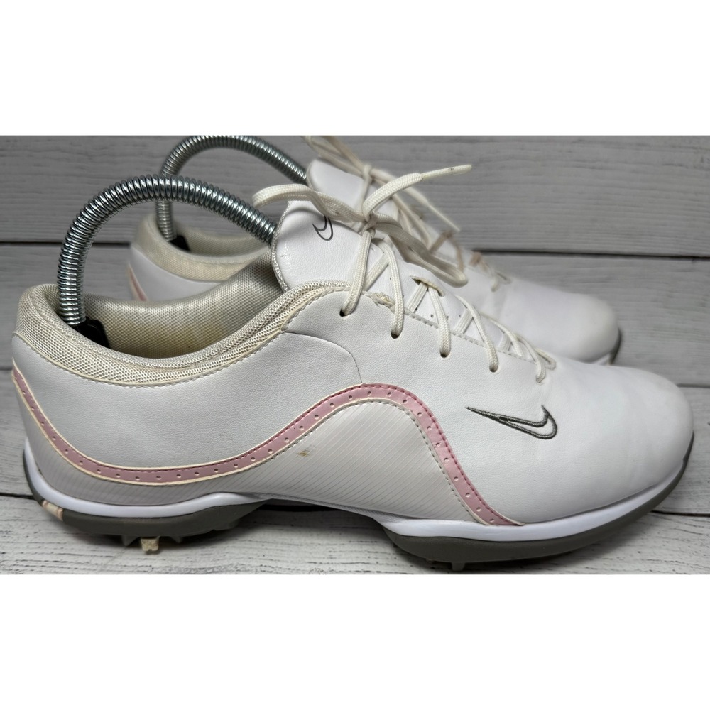 Nike Golf Shoes Women White Pink Size 9.5 Athletic Spiked Comfort - Picture 5 of 11